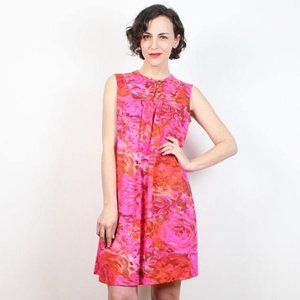 Vanity Fair 1950s Bright Neon Pink Dress L